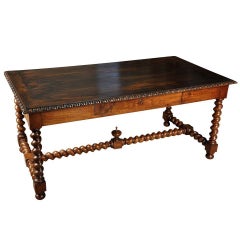 French Louis XIII Style Late 19th Century Desk in Walnut