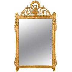 French Late 18th Century Gilt Wood Mirror