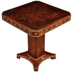 Vintage French Leather Side Table (#FD-FTP509)