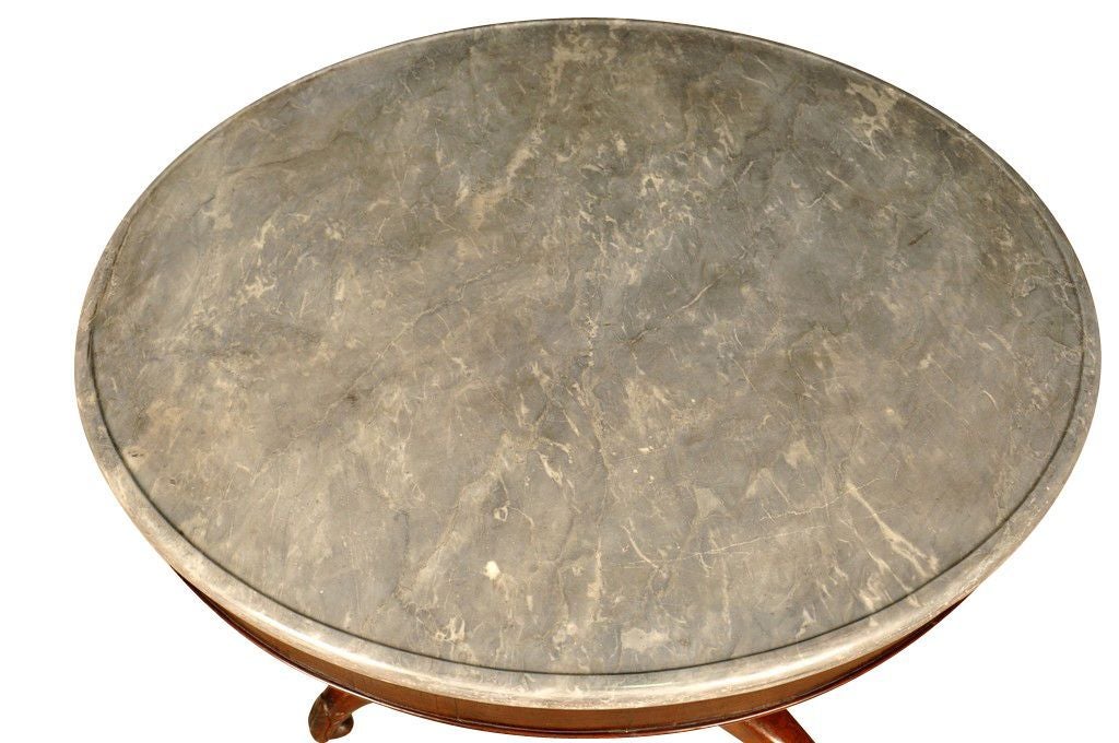 Antique English Marble Top Round Central Table (#FD-FTP511) 2