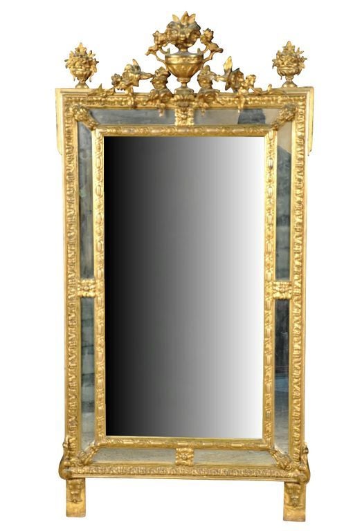 French Late 19th Century Napoleon III Mirror in Gilt Wood (#FD-FTP508)