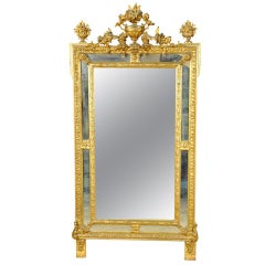 Antique French Late 19th Century Napoleon III Mirror in Gilt Wood (#FD-FTP508)