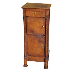 Antique French Empire Side Table & Nightstand in Walnut 