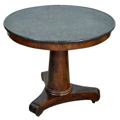 French Empire Period Round Table "Gueridon" in Mahogany and Marble