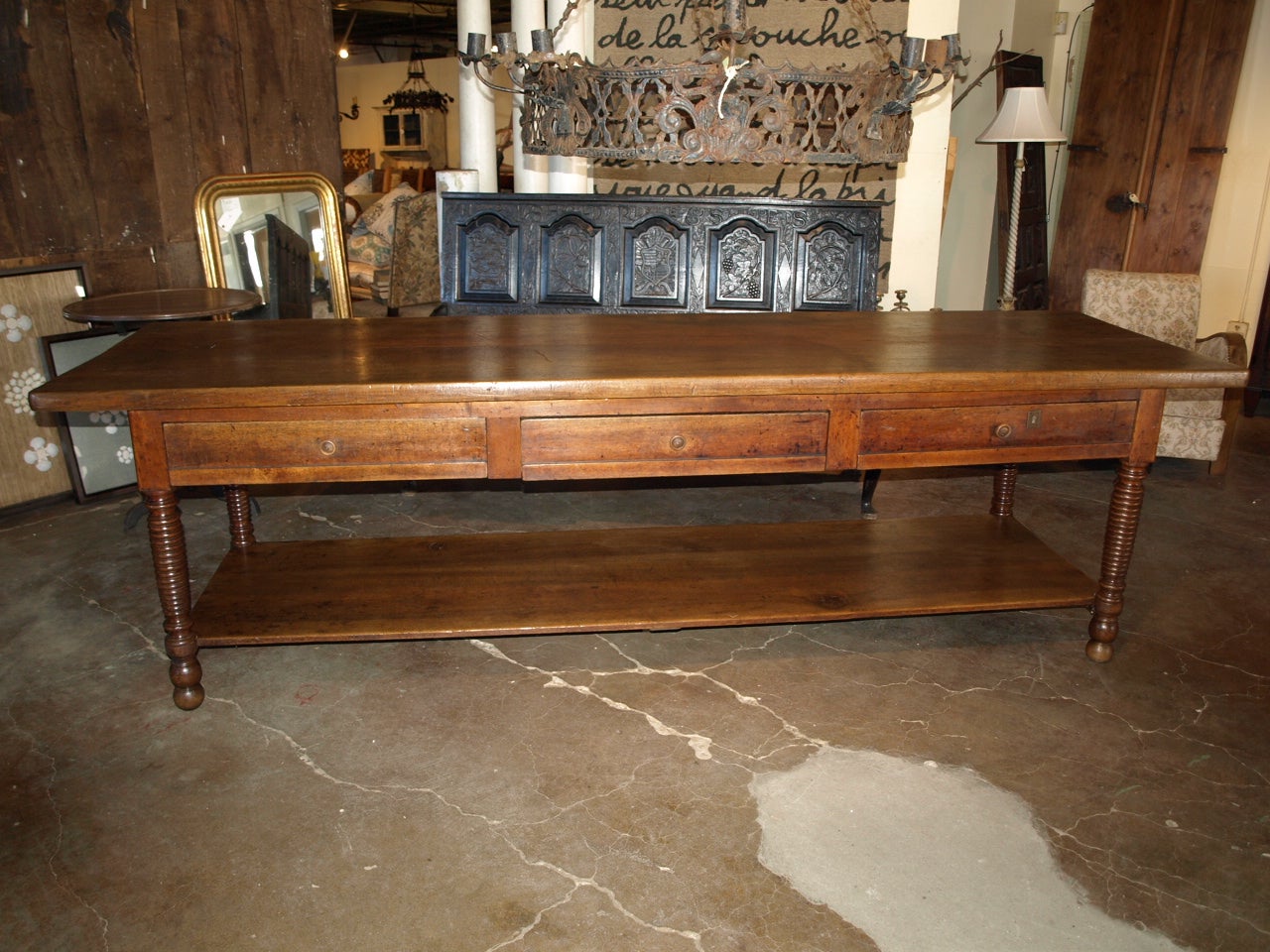 French Antique Louis Philippe Period "Draper Table"
