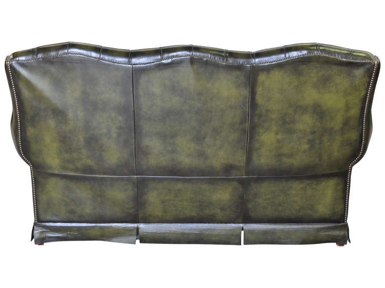 Late 20th Century Vintage English Leather Sofa