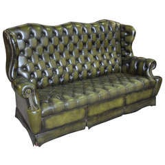 Vintage English Leather Sofa 8