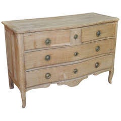 French Early 19th Century Three Drawer Commode In Washed Oak
