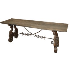Spanish Console In Oak And Iron