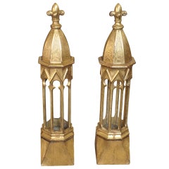 Pair of Early 19th Century Italian Altar Candle Niches / Candelabra