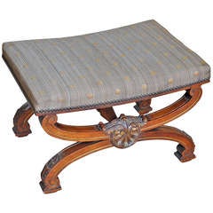 Late 19th Century French Louis XIV Style Stool In Walnut
