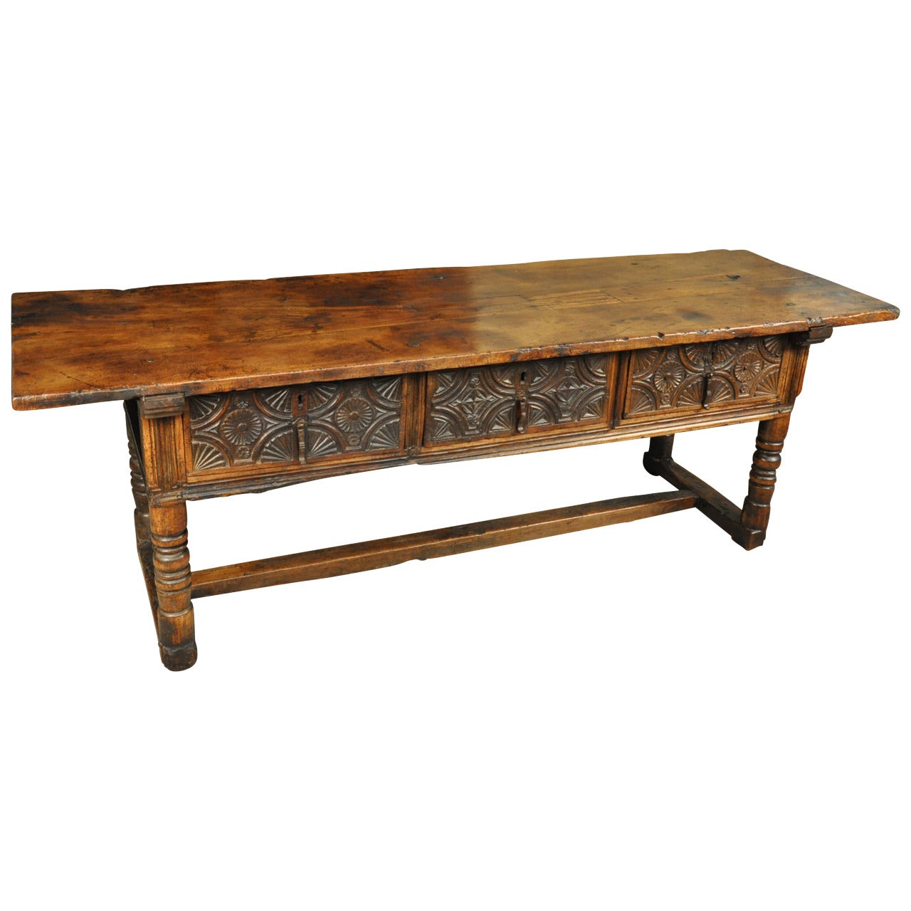 Spanish 17th Century Console Table in Chestnut