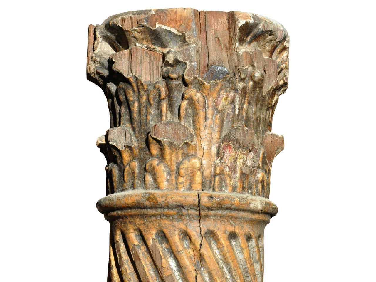 Paire de colonnes espagnoles en bois du 17ème siècle en vente 5