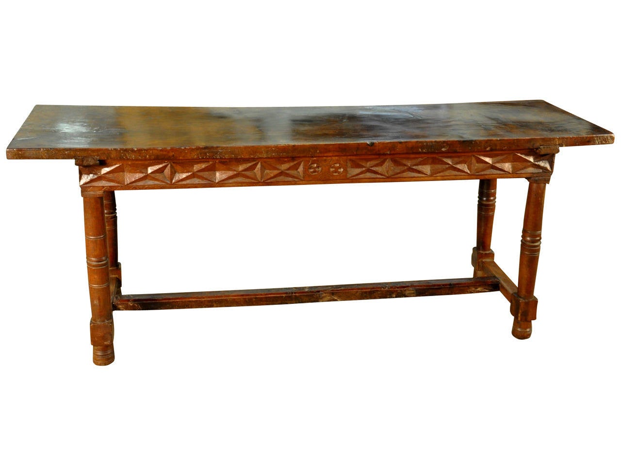 Spanish 18th Century Console in Walnut and Chestnut