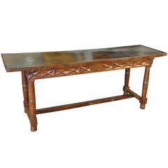 Antique Spanish 18th Century Console in Walnut and Chestnut