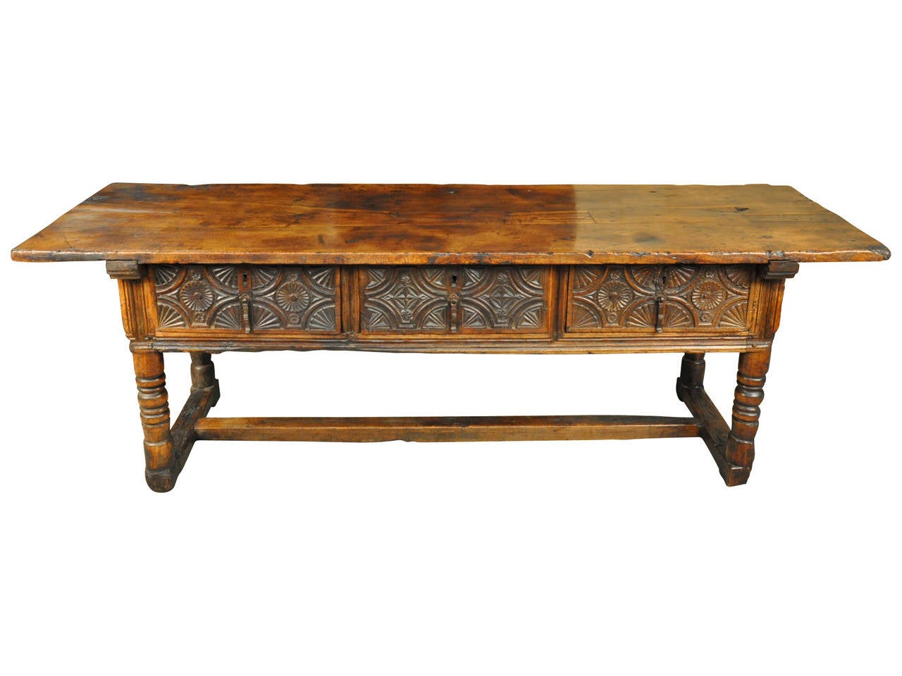 Spanish 17th Century Console Table in Chestnut In Good Condition In Atlanta, GA