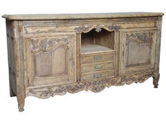 Antique Late 19th Century French Provencale Buffet In Washed Oak