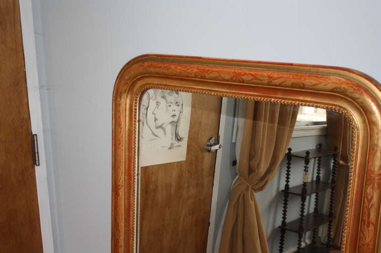 Mid 19th Century French Louis Philippe Period Mirror in Gilt Wood 6