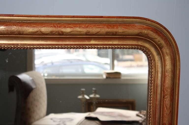 Mid 19th Century French Louis Philippe Period Mirror in Gilt Wood 5