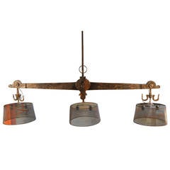 Antique Spanish 18th Century Butcher's Scale Converted Into A Chandelier