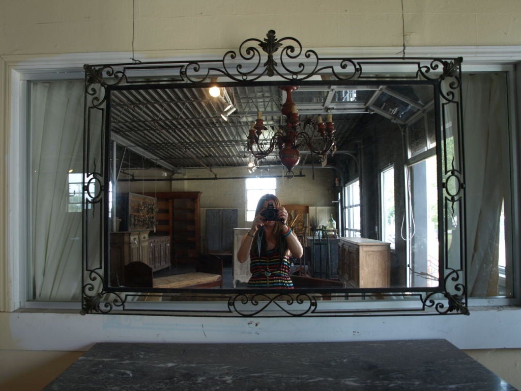 French iron mirror with beautiful scroll work detail

Keywords: foyer mirror, dresser mirror, accent mirror