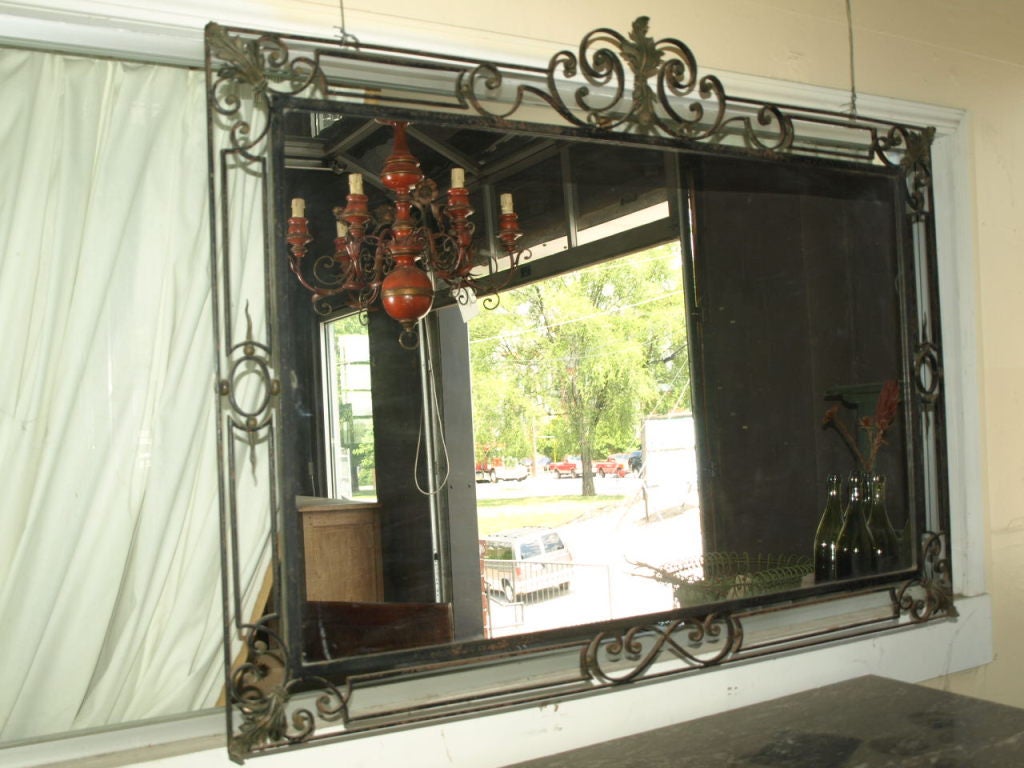 Mid-20th Century French Iron Mirror