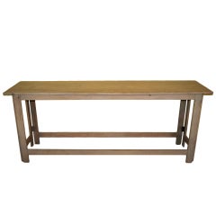 French Picnic Console Table in Washed Wood