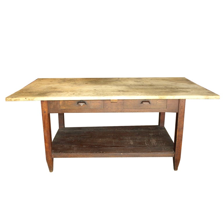 Zinc Top Work Table at 1stDibs