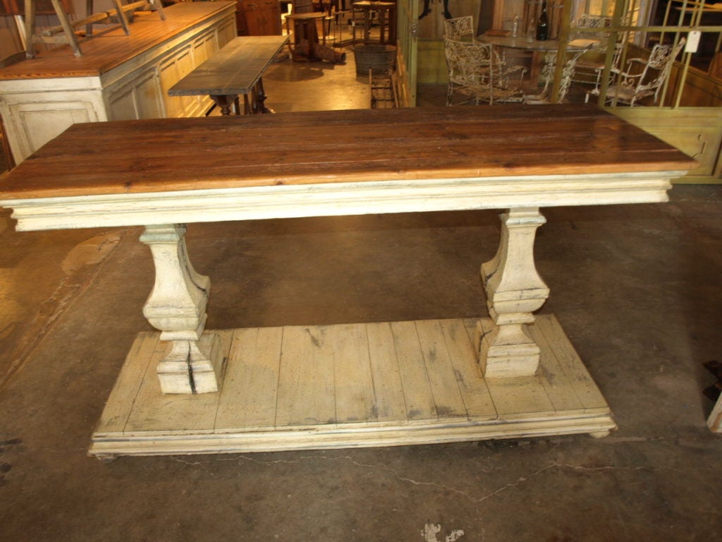 Louis XIV Style Catalan Console In Old Pine Wood