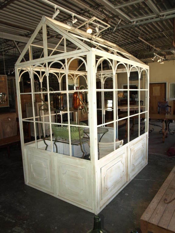 Antiqued White Iron Greenhouse In Excellent Condition In Atlanta, GA