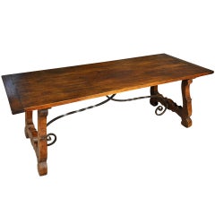 Antique Spanish Farm Table in Chestnut