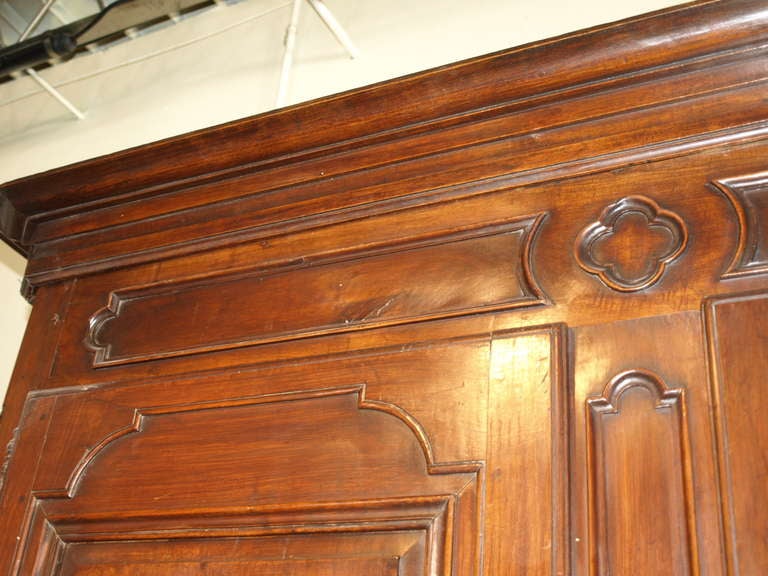 19th Century French Antique Louis XVI Style Armoire In Walnut