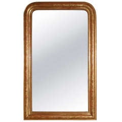 Antique Mid 19th Century French Louis Philippe Period Mirror in Gilt Wood