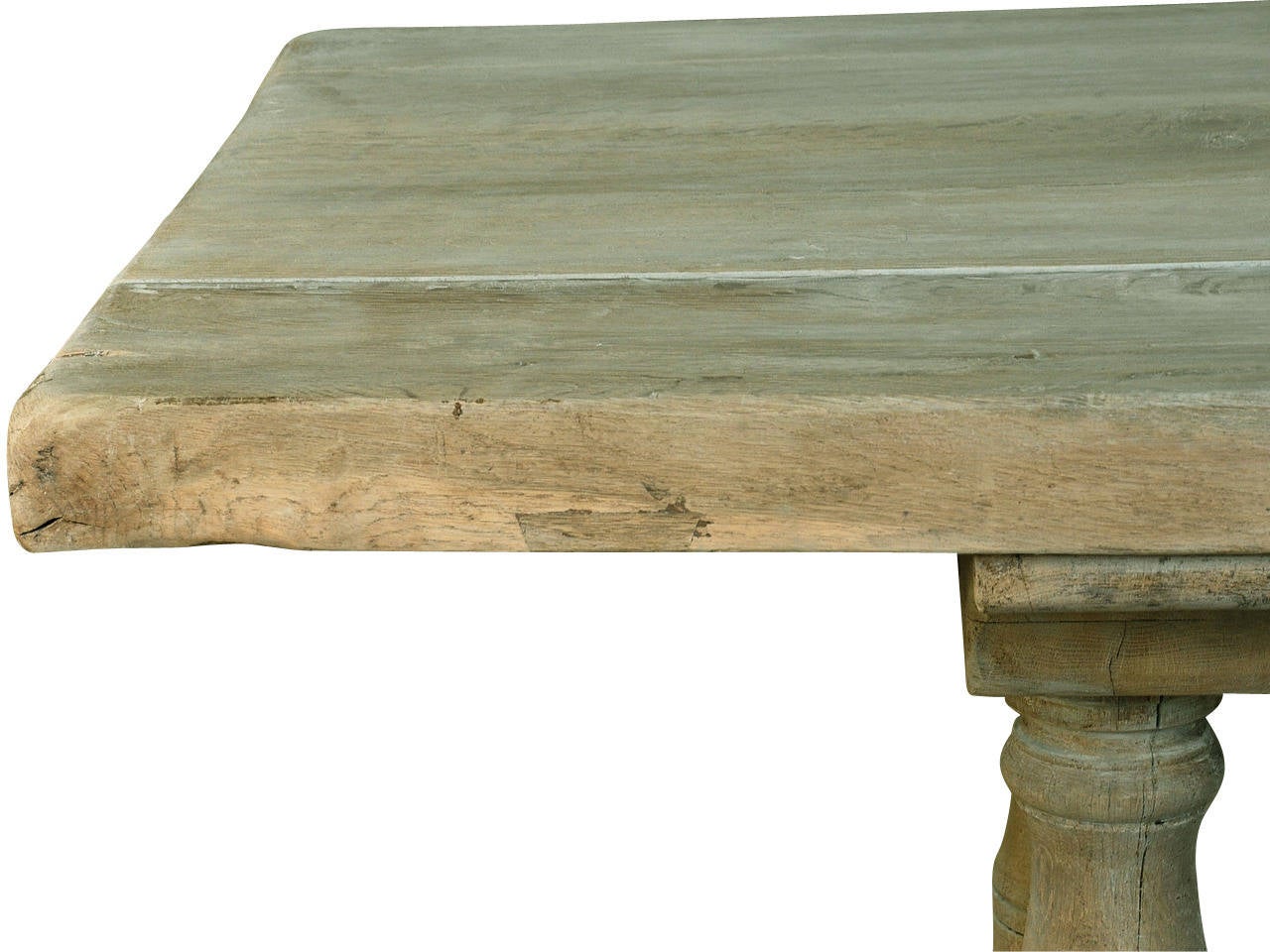 French 19th Century Farm or Trestle Table In Bleached Oak 2