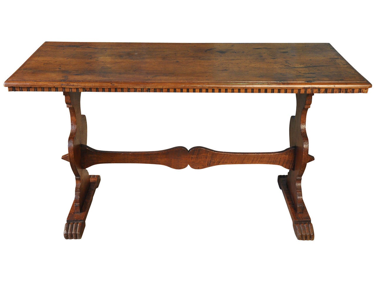 Late 18th Century Italian Trestle Table or Console in Walnut In Good Condition In Atlanta, GA