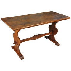 Late 18th Century Italian Trestle Table or Console in Walnut