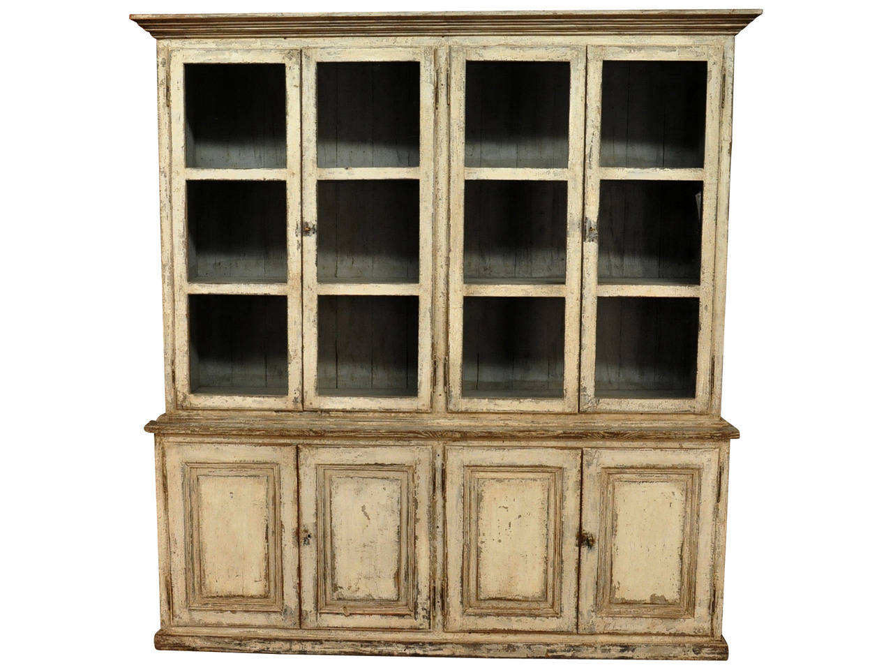 Portuguese Pair of Early 19th Century Bookcases in Solid Painted Wood from Portugal