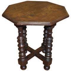 French Louis XIII Style Side Table in Walnut