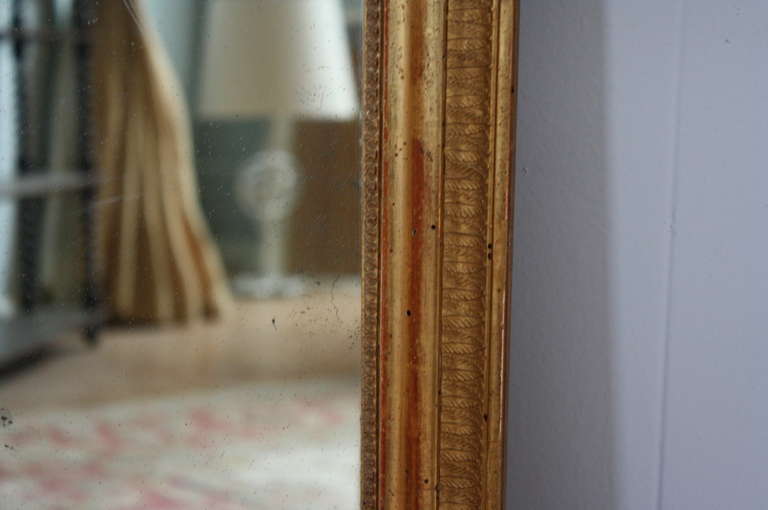 Giltwood Early 19th Century French Antique Empire Period Mirror in Gilt Wood