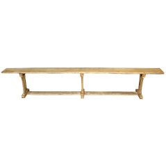 Antique French Country Bench In Oak