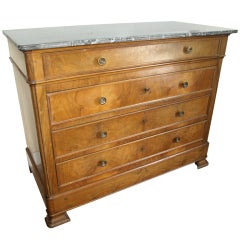 Louis Philippe Commode in Walnut & Marble