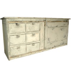 French Painted 19th Century Sliding Door Buffet