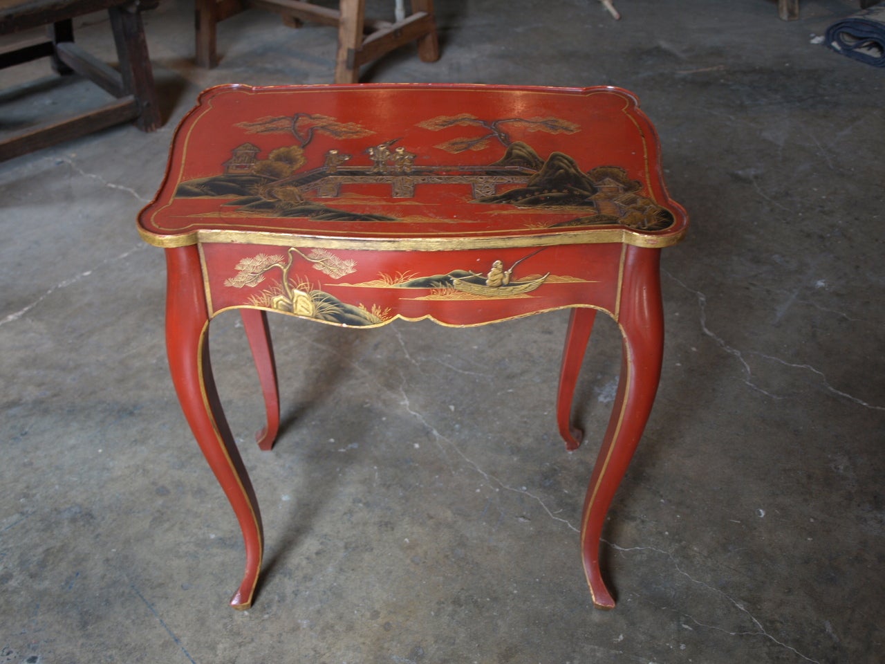 Louis XV Style French Chinoiserie Side Table