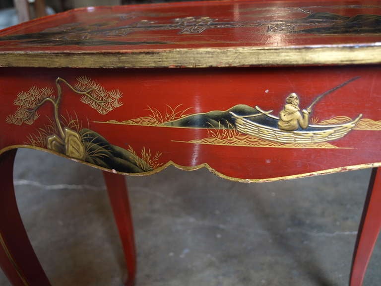 Louis XV Style French Chinoiserie Side Table 4