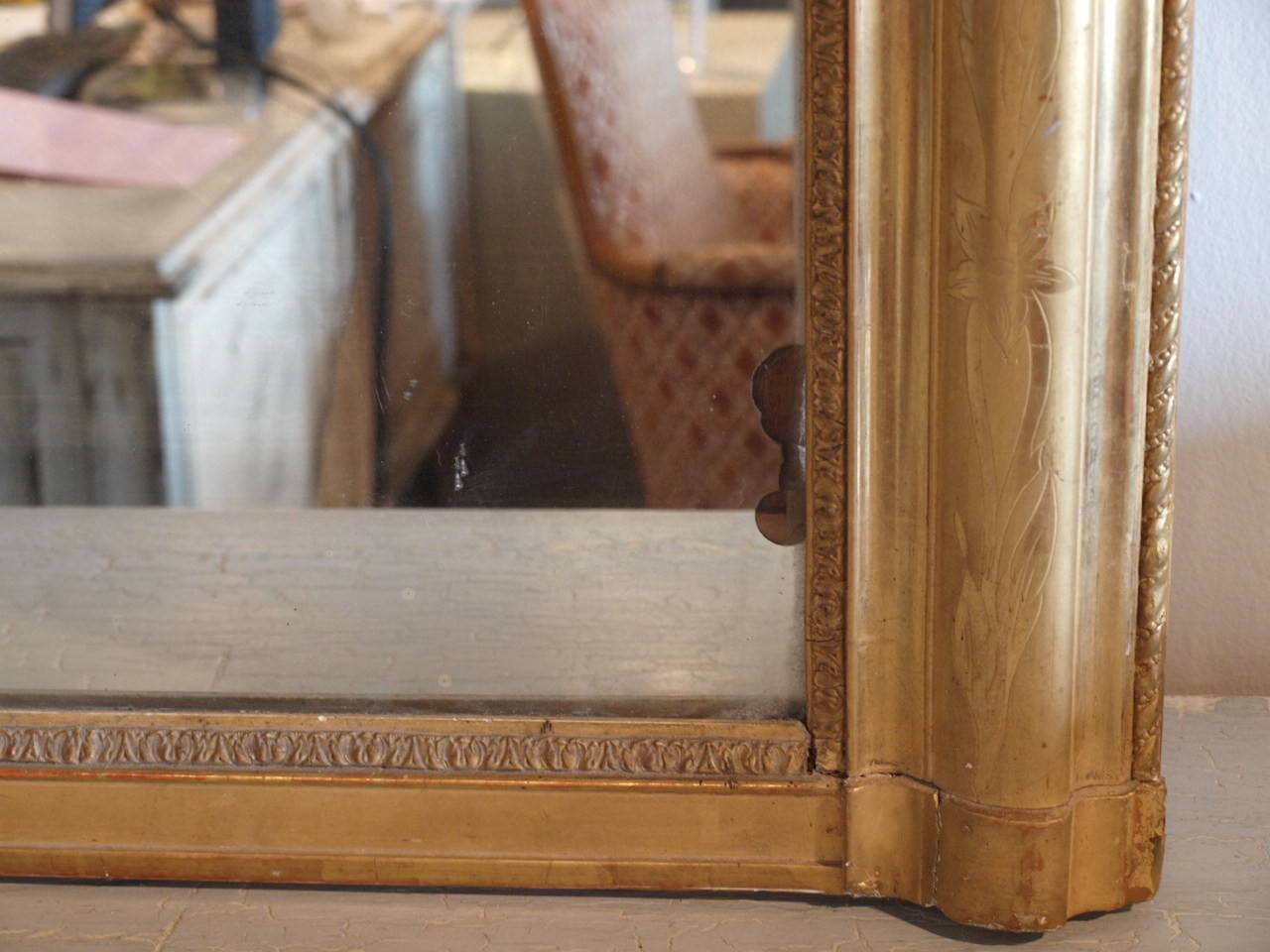 Monumental Period Louis Philippe Mirror in Giltwood In Good Condition In Atlanta, GA