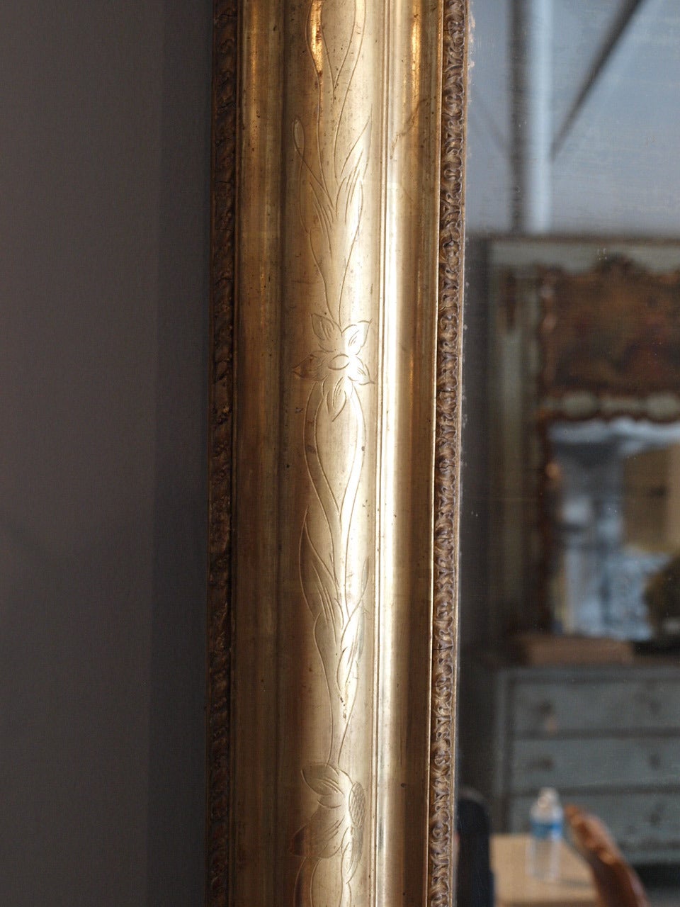 19th Century Monumental Period Louis Philippe Mirror in Giltwood