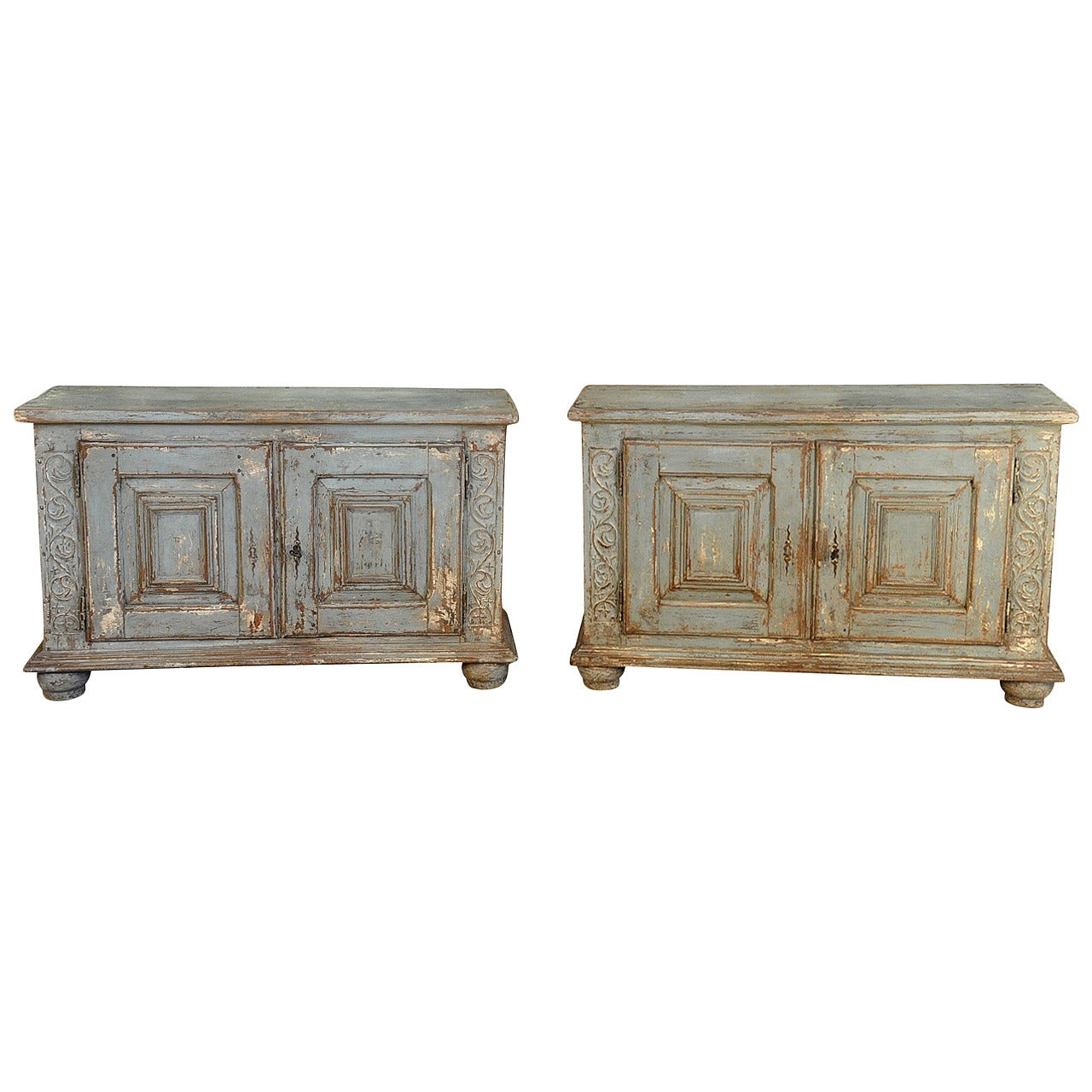 Pair of 17th Century Spanish Painted Buffets