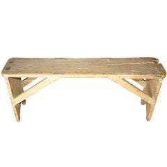 Antique Italian Country Style Bench in Bleached Wood