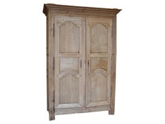 Antique French Early 19th Century Louis XIV Style Armoire in Washed Oak
