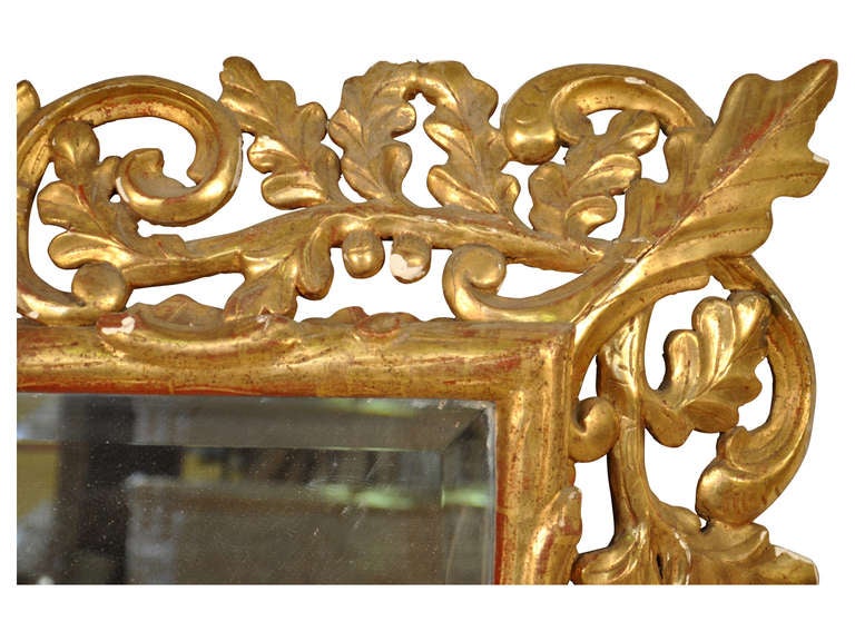 French Antique Early 19th Century Mirror in Gilt Wood 1